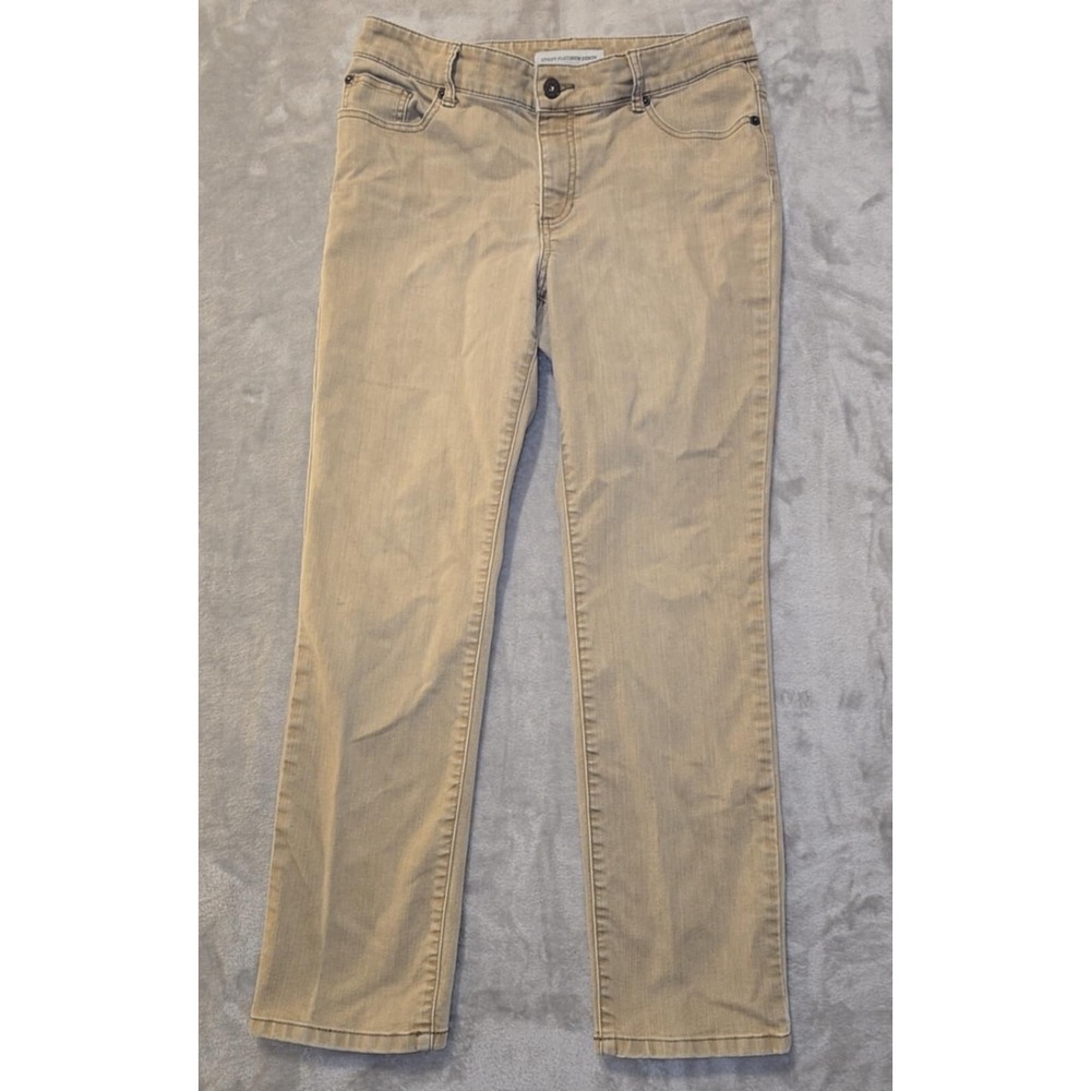Chicos Jeans Womens 1 Short So Slimming Soft Stretch‎ Beige Platinum Denim